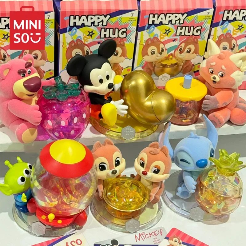 Miniso-Série Aniversário Disney Caixa cega, Jarra De Armazenamento, Ornamento Do Hipster, Abraços Felizes Tema