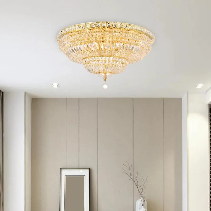 Large Crystal Ceiling Light for living room lobby hallway hanging light fixture home decor cristal Ceiling lamps Flush Mount