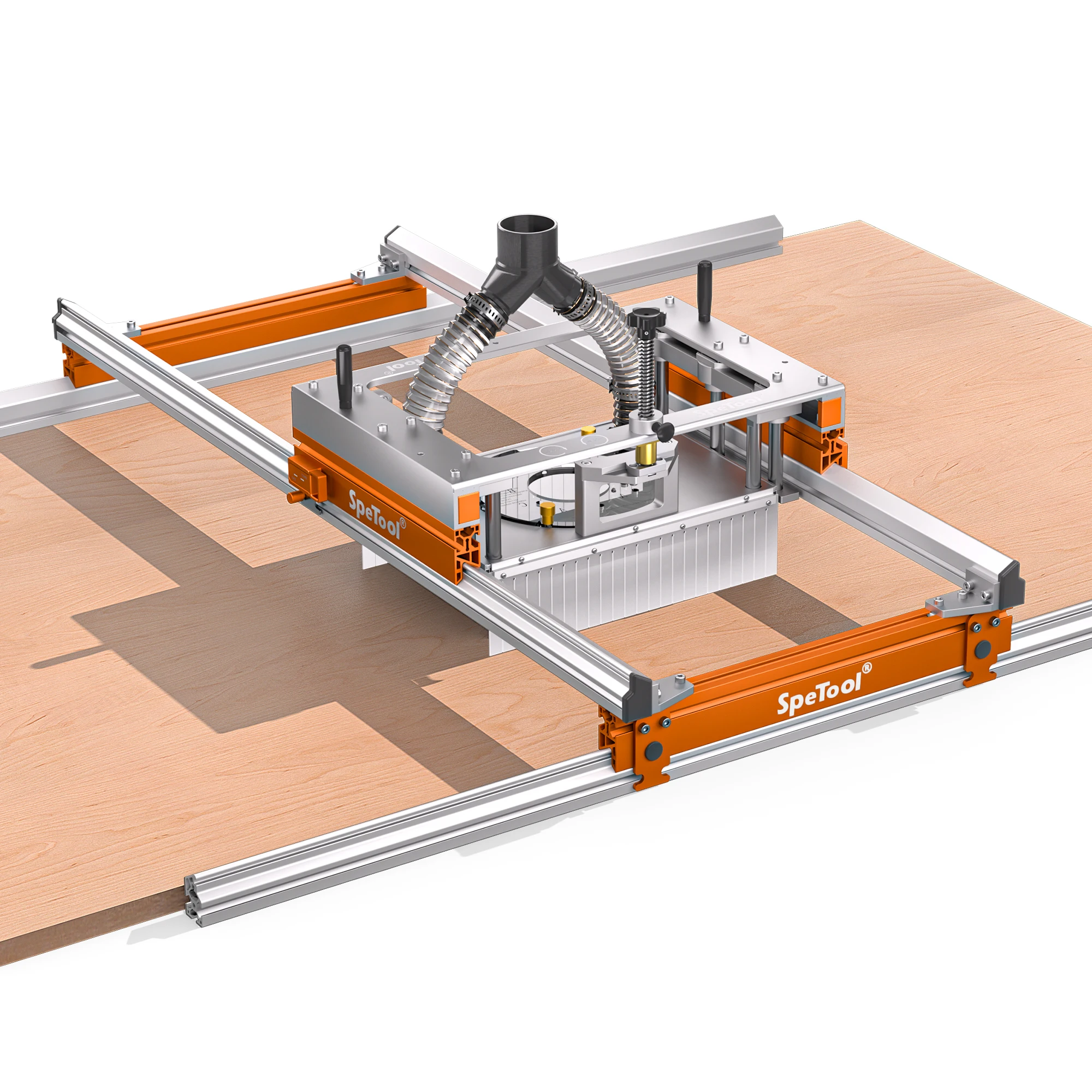SpeTool Xpert Face Milling Device Free Height Adjustment 78X97cm Capacity Aluminium Alloy Plate Plan Mill with Dust Extraction