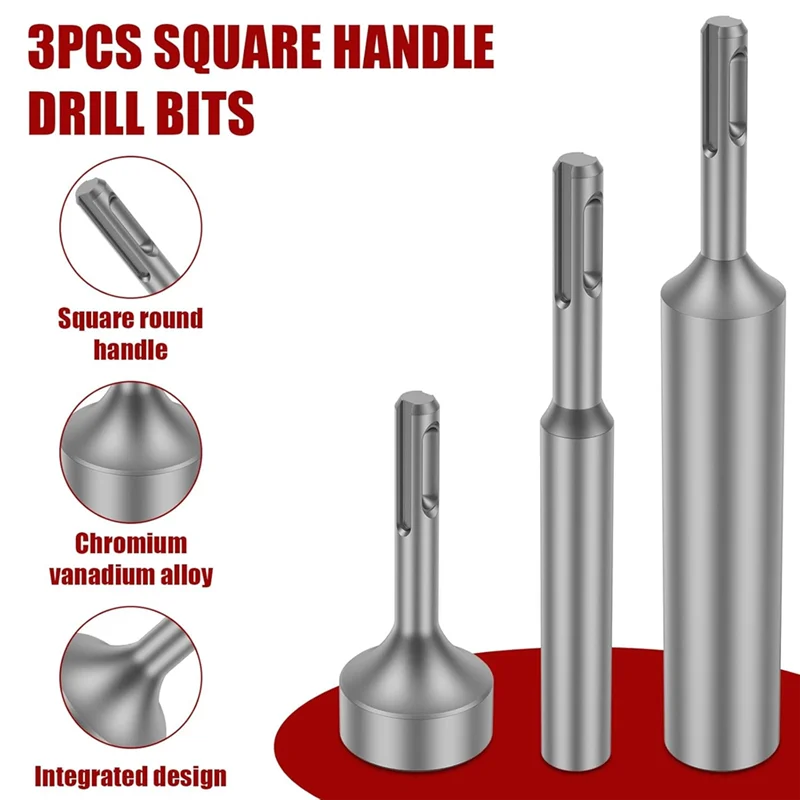 3 قطعة SDS Plus قضيب أرضي سائق SDS Plus لقم قضيب أرضي مقبس السائق تصميم قطعة واحدة للصناعة التجارية