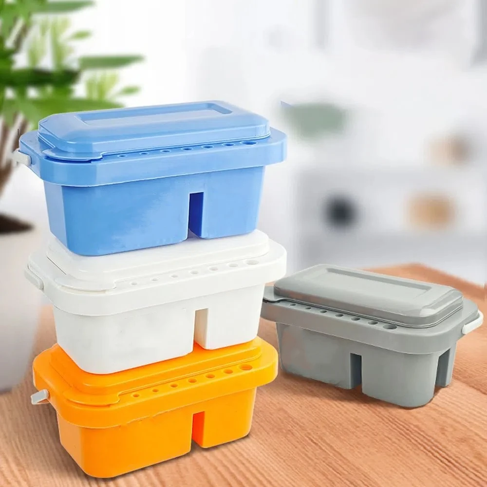 Multifunctional 3-in-1 Brush Washer Brush Bucket Rectangular Multi-purpose Paint Box Portable Plastics Blue Palette Watercolor