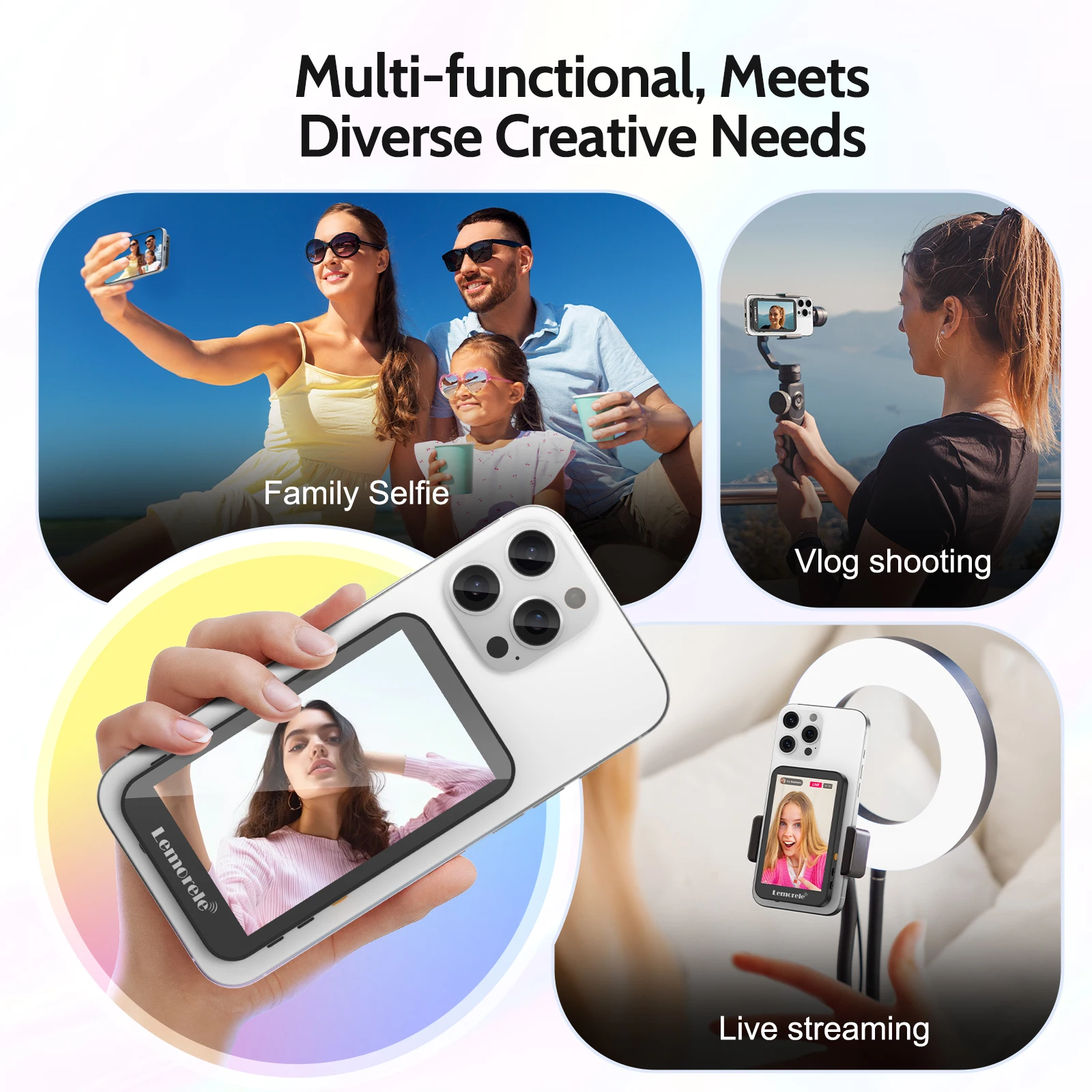 Lemorele extension de Transmission d'image sans fil Zoom photographie vue en temps réel récepteur Bluetooth 5.0 pour Camping voyage Vlog