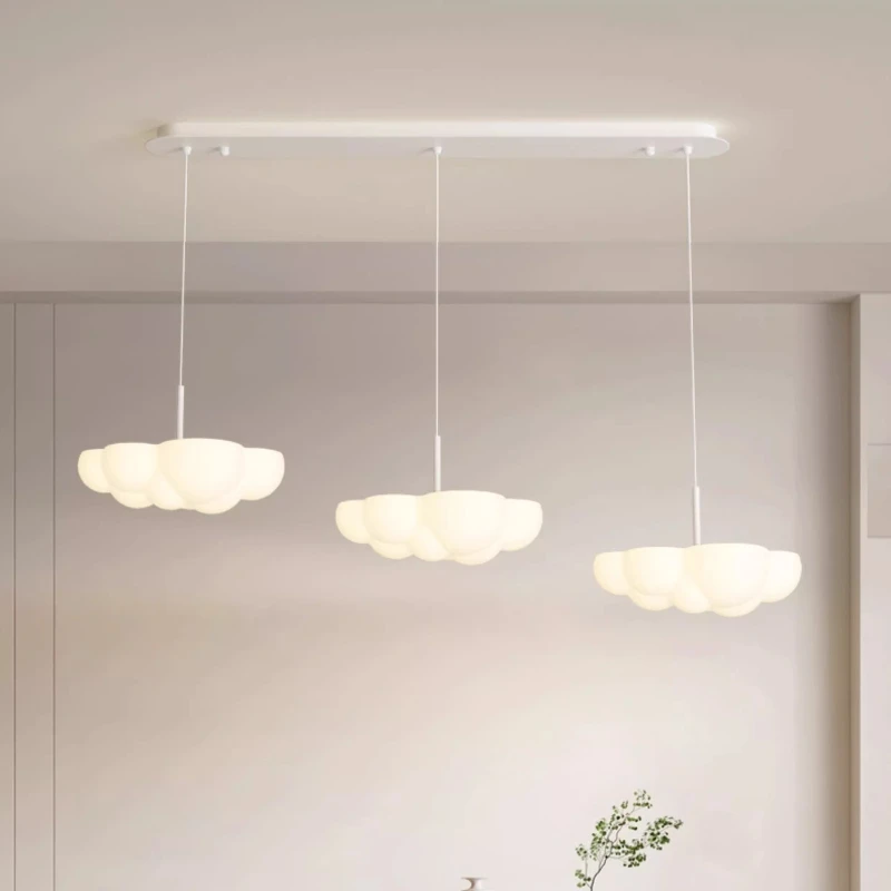 Modern White 3D Cloud Shaped Acrylic E27 Pendant Lights Living Room Bedroom Study Restaurant LED