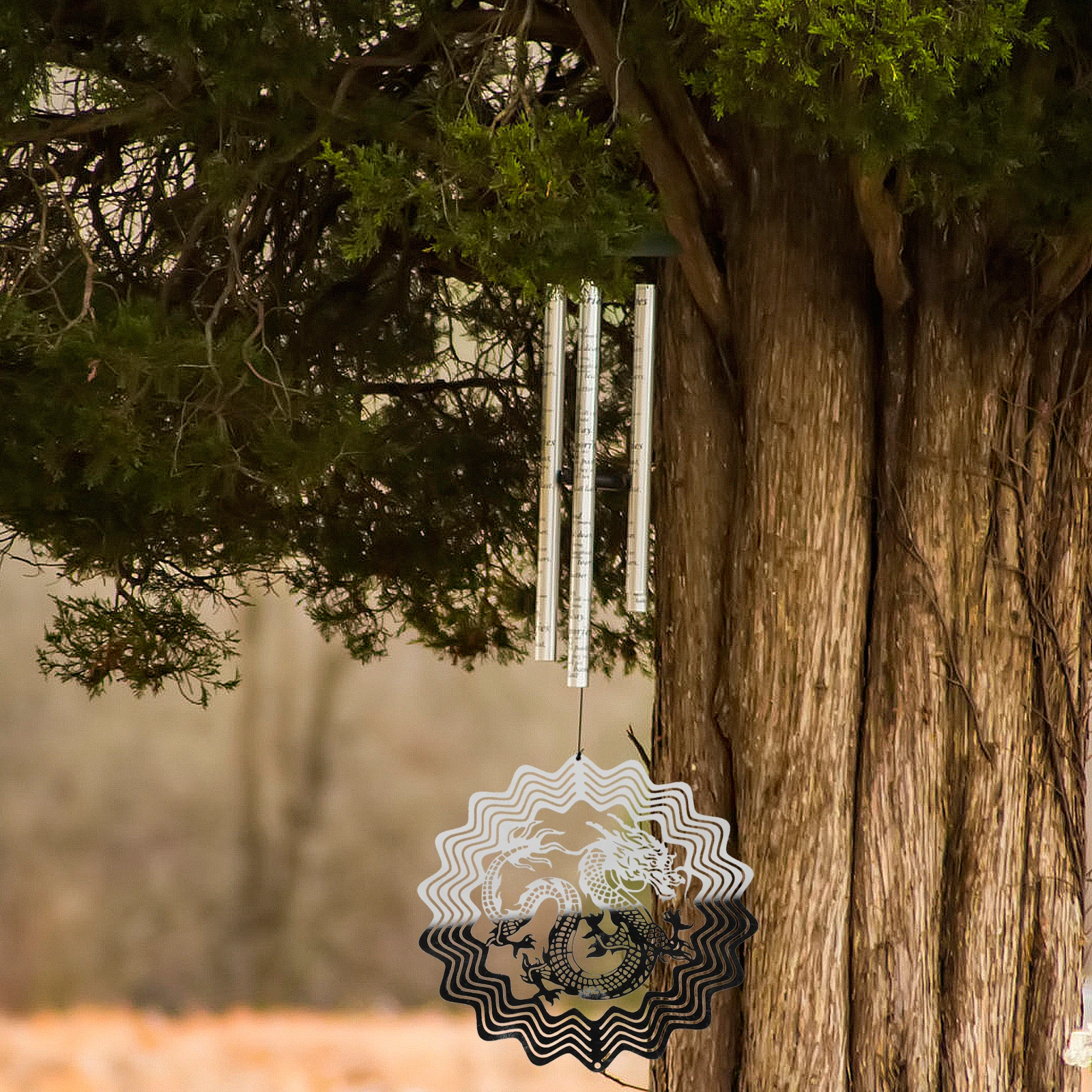 

Lighting Hardware Accessories Hanging Wind Spinners Outdoor Oval Decor Silver Garden Decorations