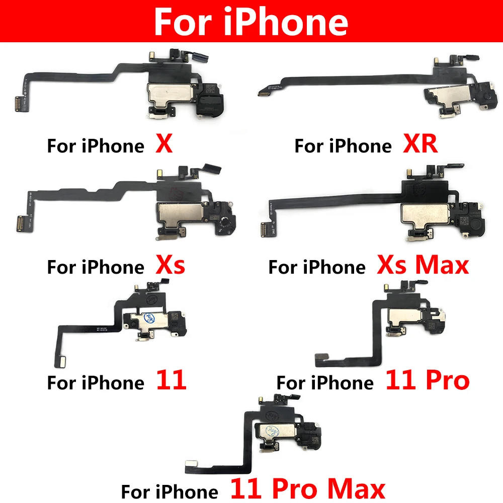 30Pcs/Lot，For IPhone X XR XS 11 Pro Max Front Top Earpiece Earphone Ear Speaker Sound Receiver Light Proximity Sensor Flex Cable