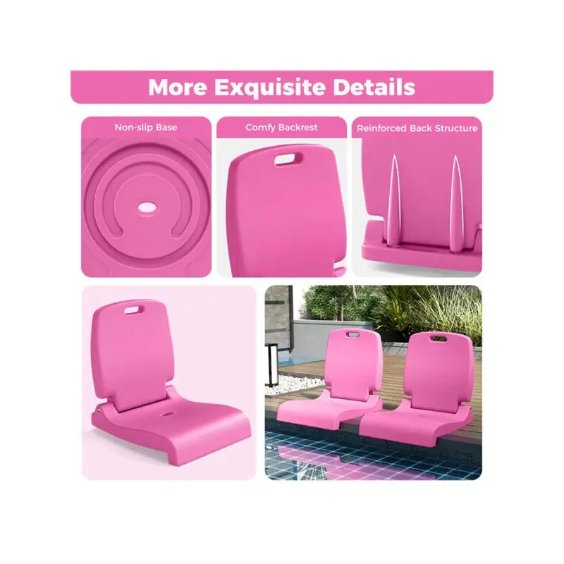كراسي حمام سباحة خارجية قابلة للطي باللون الوردي للاسترخاء وحمامات الشمس