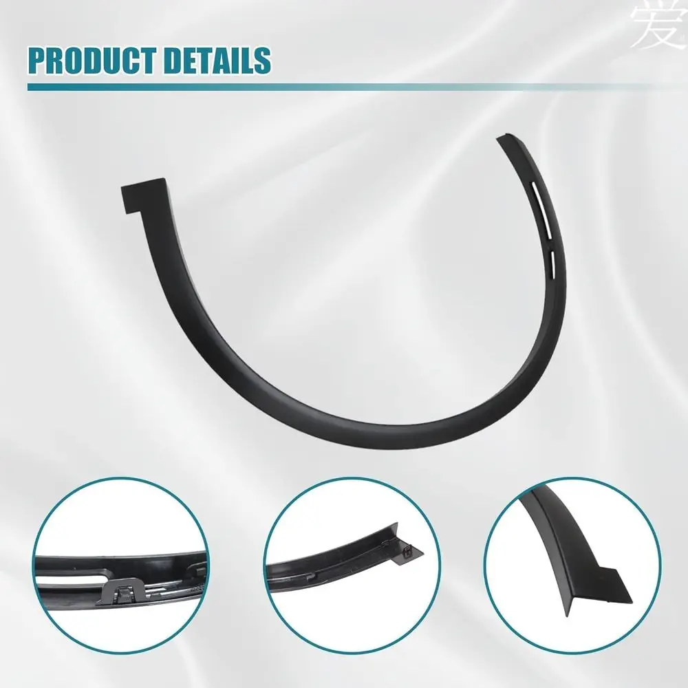 Black Left Front Fender Flare Arch Trim Compatible with Tesla Model X 2023 2024