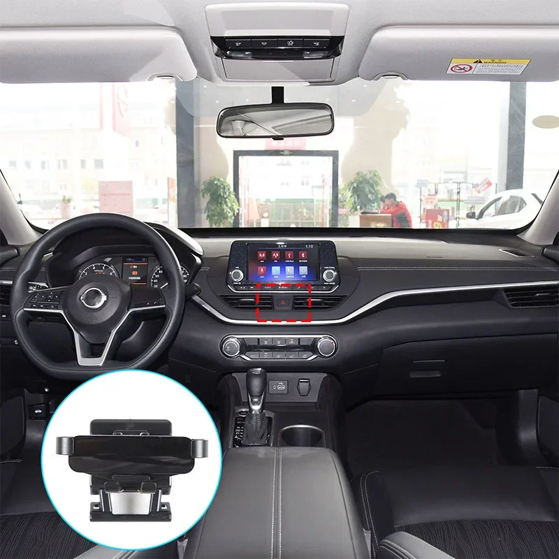 

For Nissan Teana 2022-2023 ABS Black Car Phone Holder GPS Navigation Mobile Bracket Car Accessories