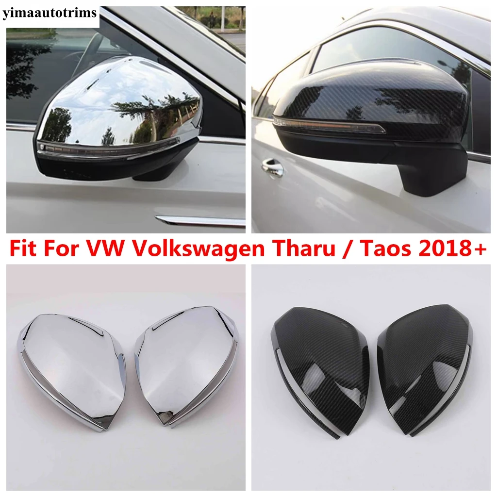 

Rearview Mirror Cap Shell Decoration Cover Trim For VW Volkswagen Tharu / Taos 2018 - 2023 ABS Chrome / Carbon Fiber Accessories