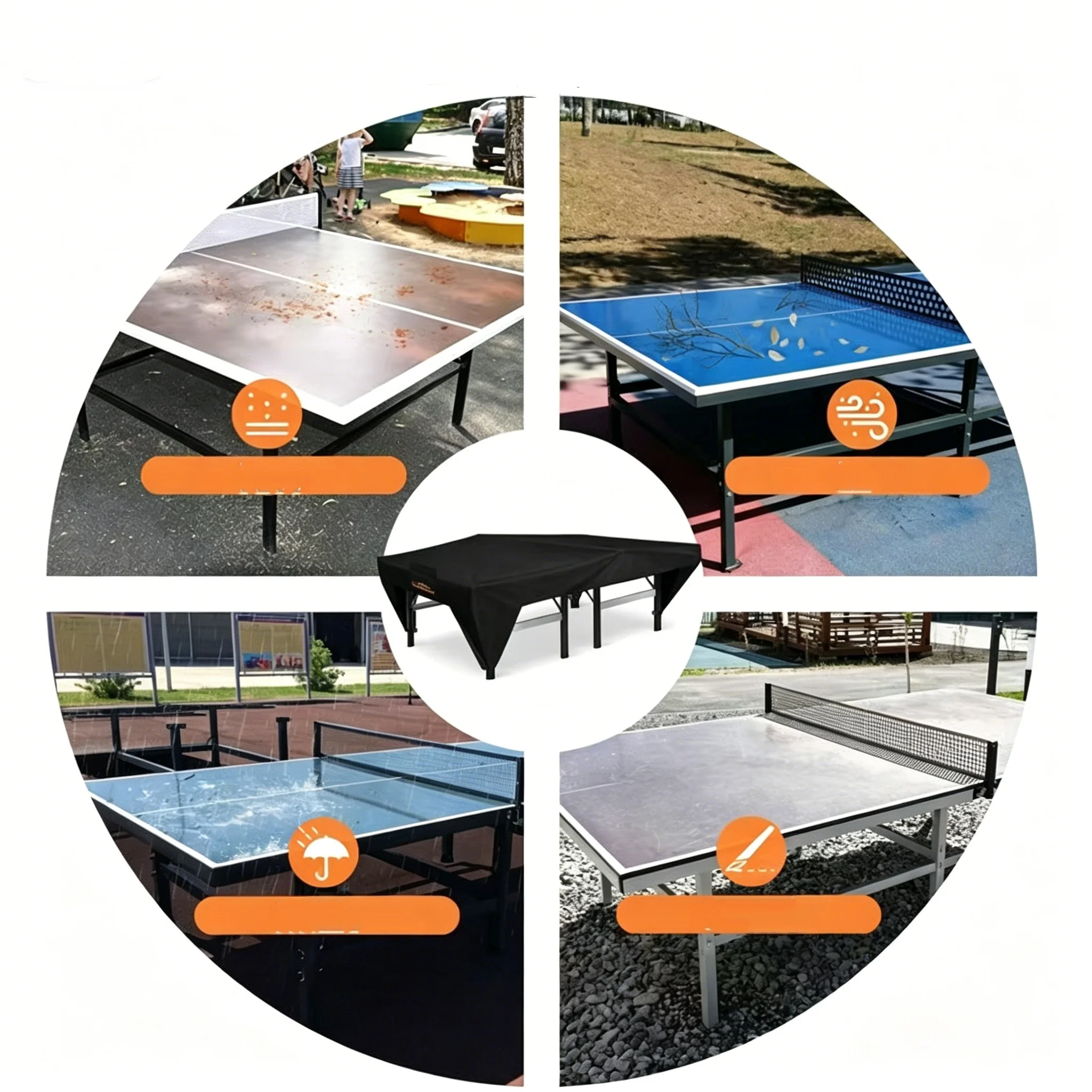 Oxford Cloth Table Tennis Table Dust Cover, Suitable for Both Indoor and Outdoor Use, Protecting Your Table Tennis Table