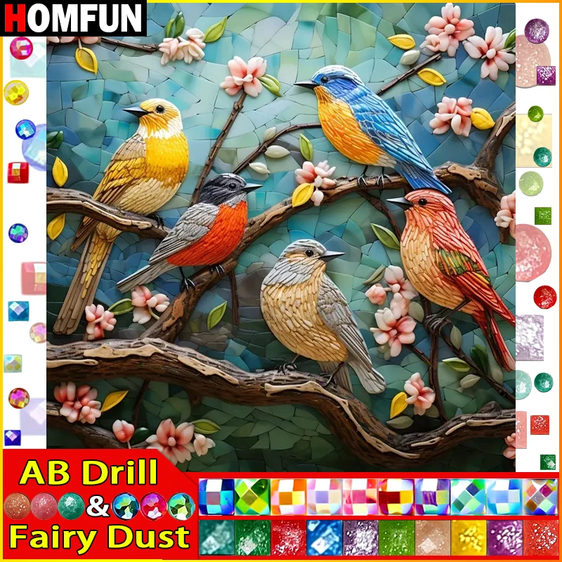 HOMFUN Fairy Dust AB Rhinestone Painting Crystal Decor Diy Diamond Painting 