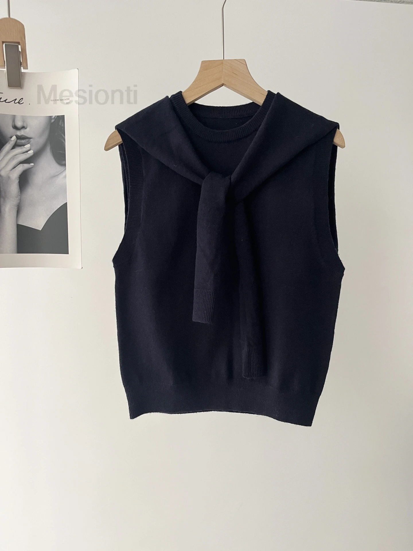 New 2024 Women\'s Wool Sweater Vest Autumn Commuter Fake Two-piece Knitted Shawl Sleeveless Vest Knitted Vest y2k tops sin mangas