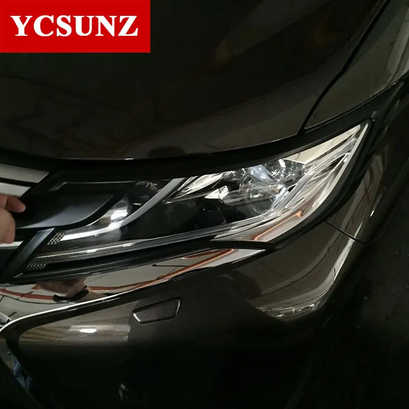 Black Headlights Cover Accessories For Mitsubishi Montero Pajero Sport 2016 2017 2018 2019 Head Lamp Hood Parts Ycsunz