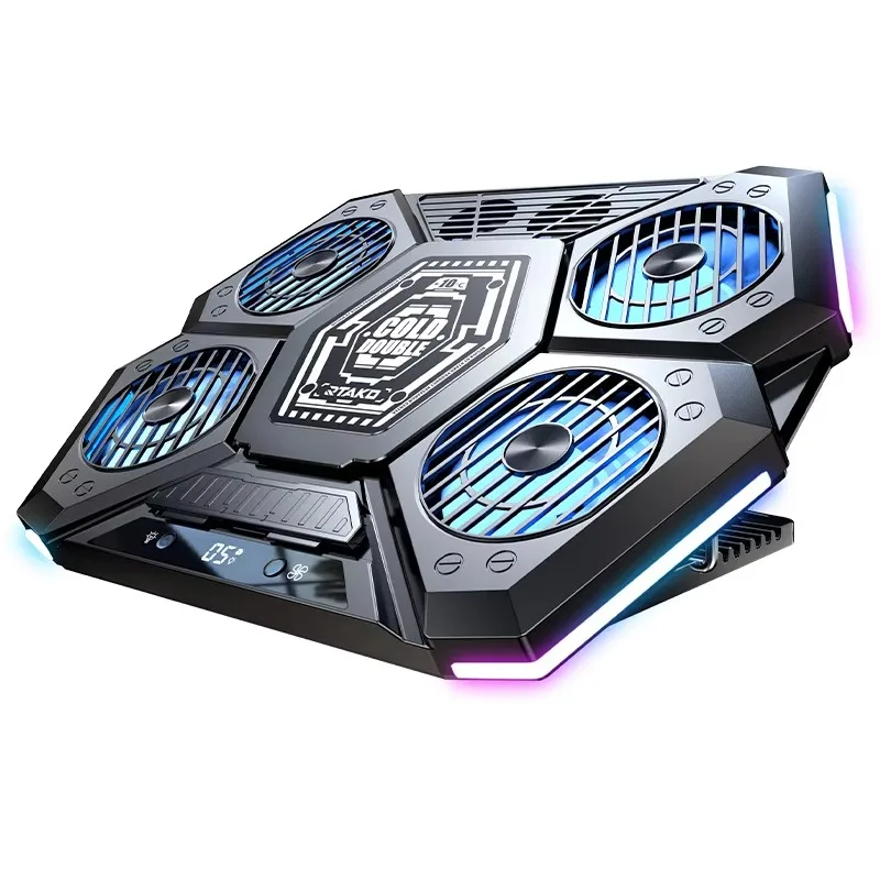 Aluminum Laptop Cooling Pad With Four Air Cooling Fans Efficient Heat Dissipation Bracket For Daily Notebook Computer Use