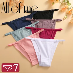 7PCS/Set Sexy Underwear Cotton Panties Women Lingerie Female Underpants Hoop Design Waistband Briefs Intimate Bikini Panty Woman