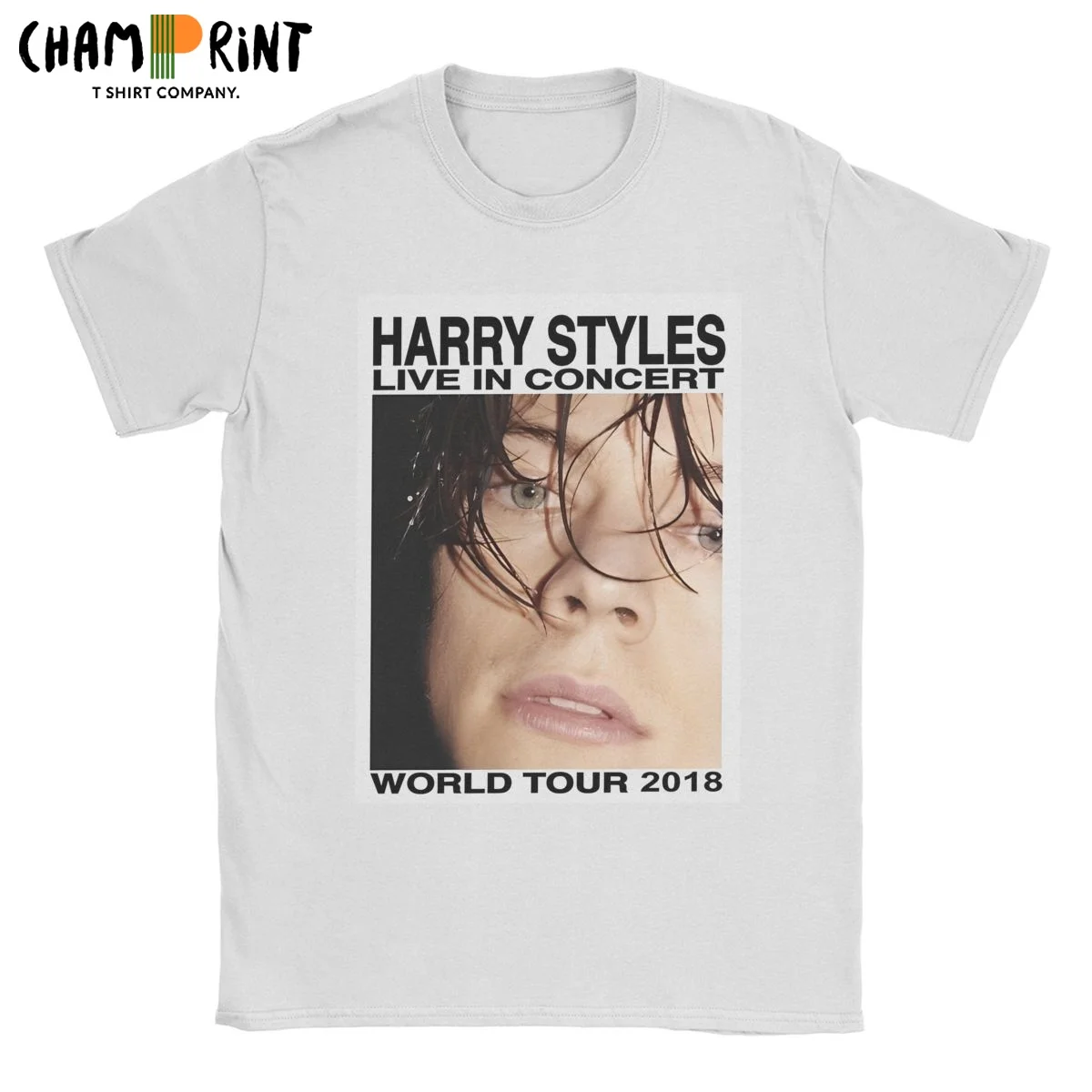 Men T-Shirt Live Pose World Tour 2018 Harrys Styles Novelty Pure Cotton Tees Short Sleeve T Shirt Round Collar Clothes Plus Size