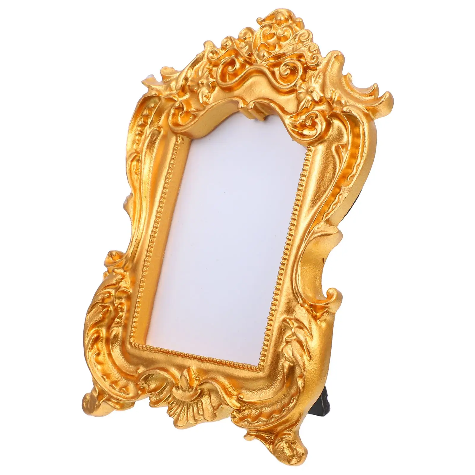 

Vintage Gold Picture Frame nament Desk Home Decor European Style Resin Material Photo Display Holder Retro Design