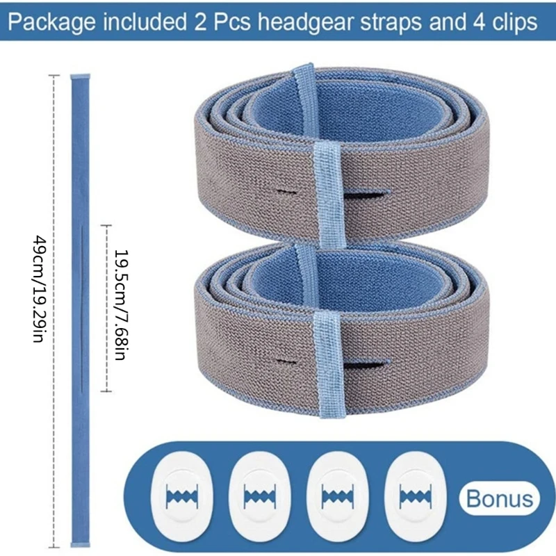 D0AB CPAP Straps for ResMed AirFit P10 Nasal Pillow Headband Replacement Accessories Headgears and Clips Without Mask Durable