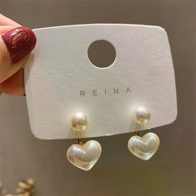 Simple Little Love Pearl Earrings: South Korea Dongdaemun Girl All Matching Temperament