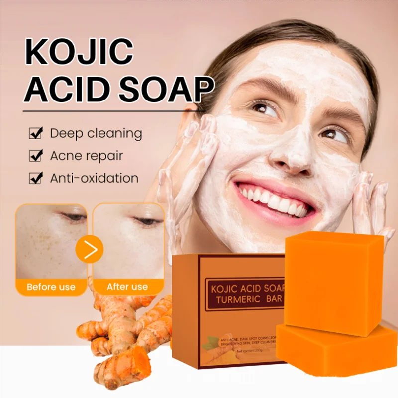 100G Kojic Acid Soap Kit Facial Cleaning Pores Dirt Acne Blackhead Anti-Acne Remove Deep Cleaning Oil Control Whitening Skin