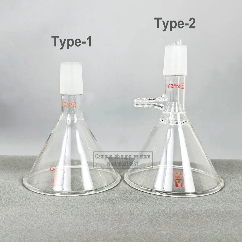 1Pcs Glass Buchner Funnel with Sintered Disc and GLass Addition Funnel with 19/26 & 24/29 Standard Taper Joint for Laboratory
