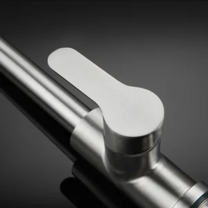 Gebürstete Nickelküchenhahn, ein Loch, abnehmbare Düse, Küchenspüle, Mischhahn, Flow Sprayer, Chrom/Schwarzkopf 6 Hauptverkäufe Tap Chrome Kitchen - №5
