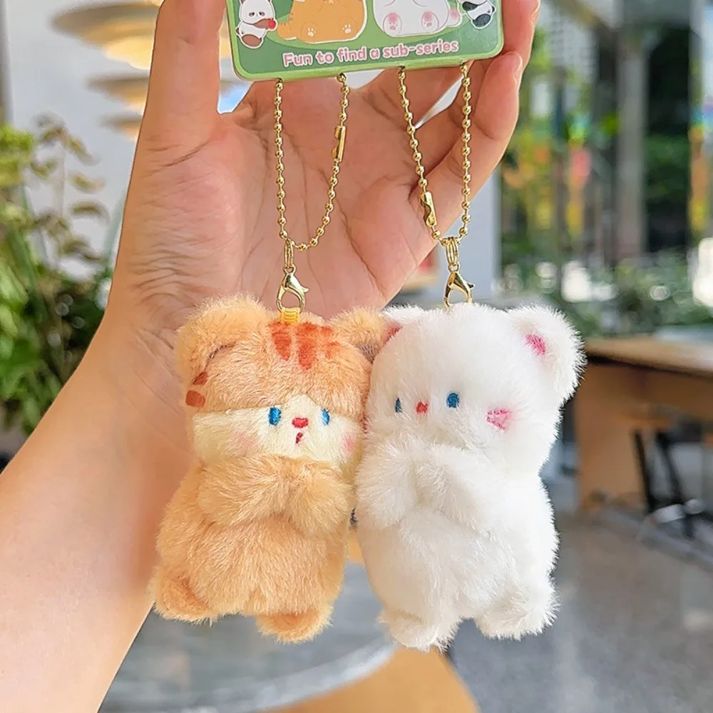2pcs/set Rabbit Magnetic Otter Keychain Panda Korean Style Cartoon Couple Pendants Turtle Mental Plush Animal Key Buckle Party