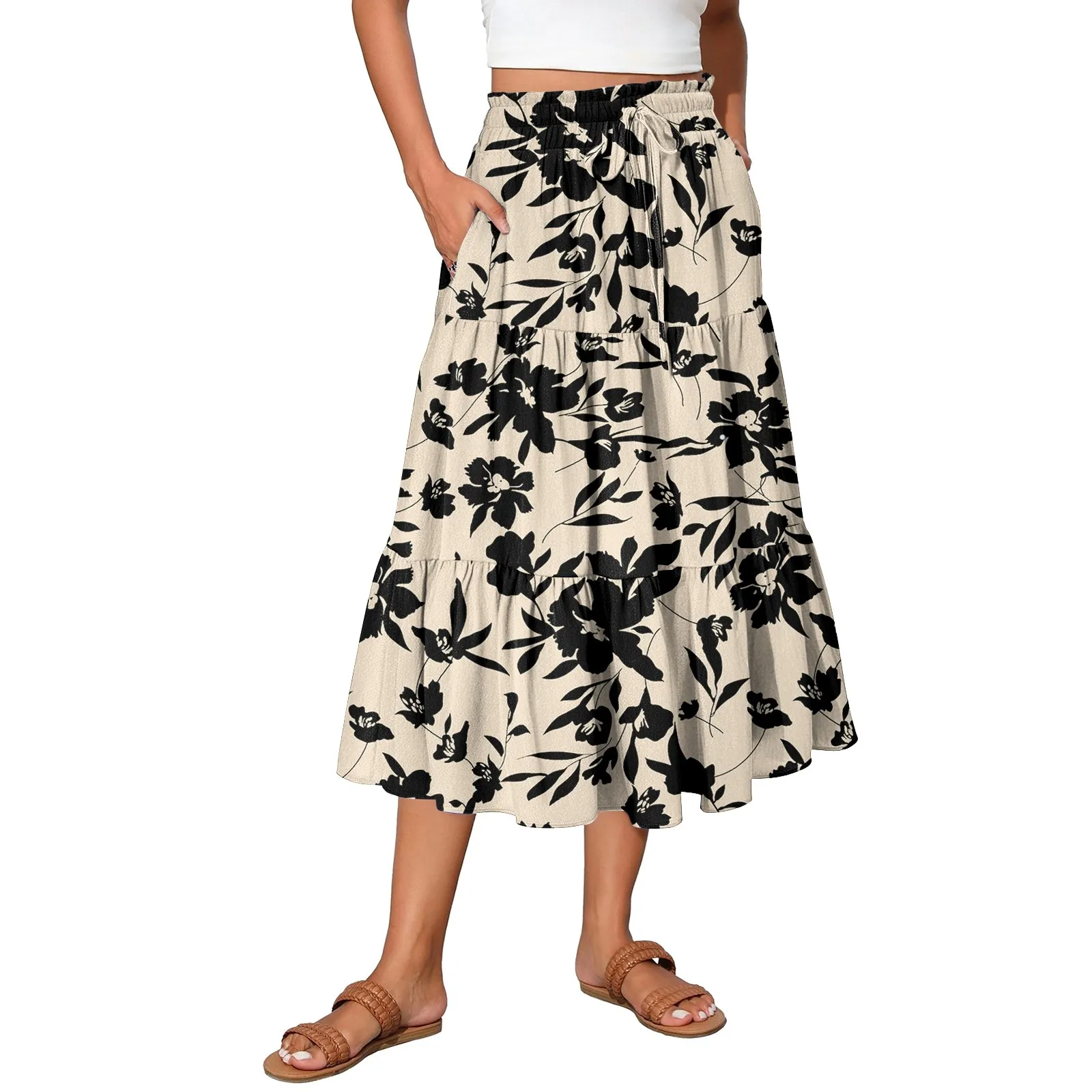

Women's Skirt Long High Waist Skirts For Woman Midi Chic And Elegant A Line Fashion Korean Style Summer 2025 Clothes
