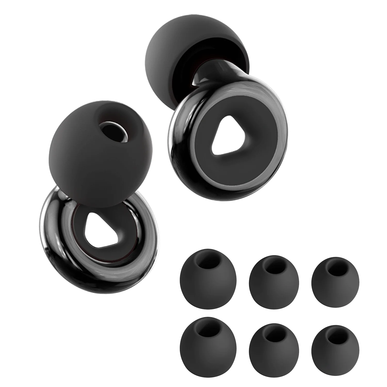 Plus Ear Plugs + Mute for Extra Coverag- 4size Ear Tips in XS/S/M/L - High-Fidelity Reusable Concerts & Festivals