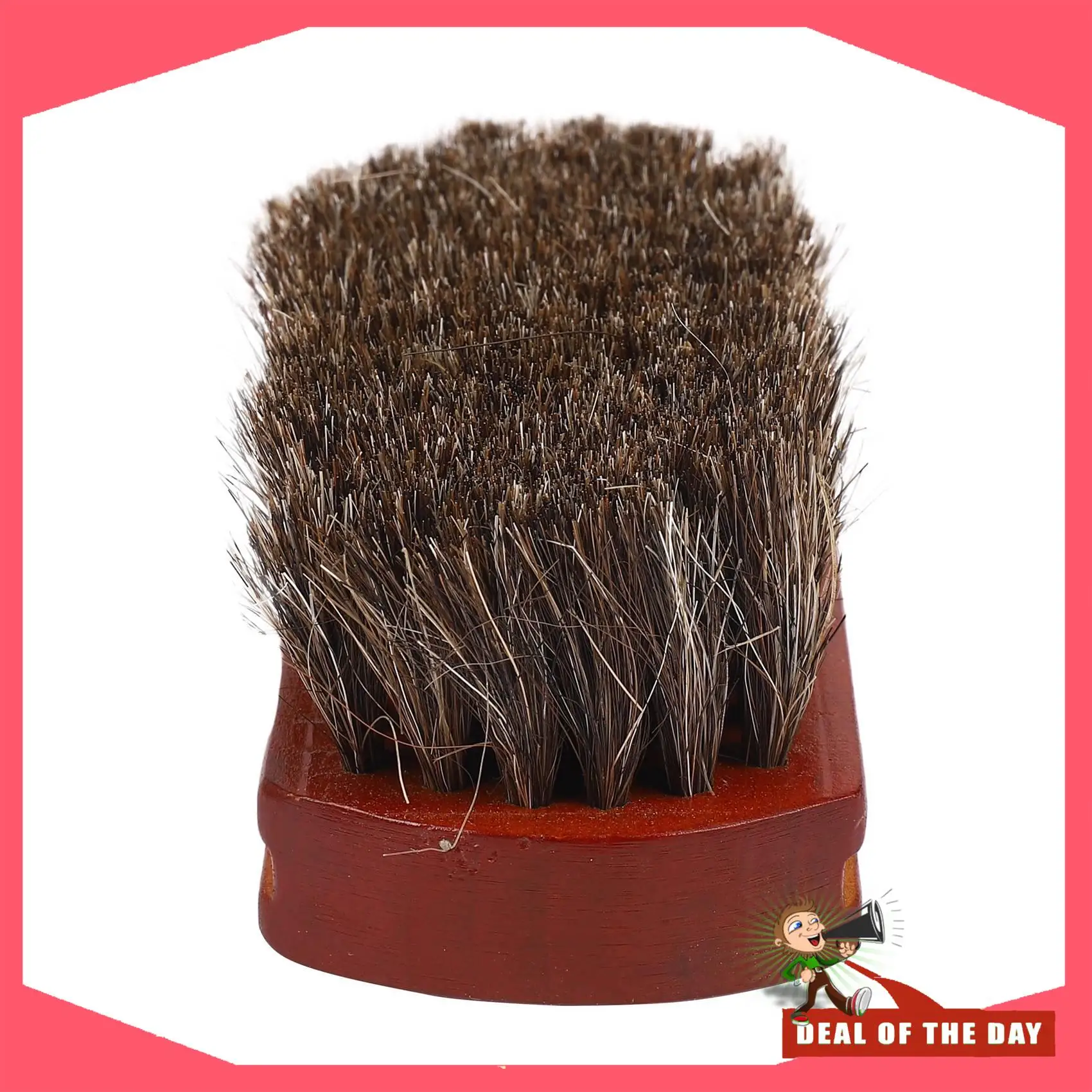 Escova de barba com cabo de madeira, entrega em 24 horas, cabelo de cavalo natural, bigode, limpeza facial de barba, escova de barbear masculina, barbeiro, salão de beleza, appl