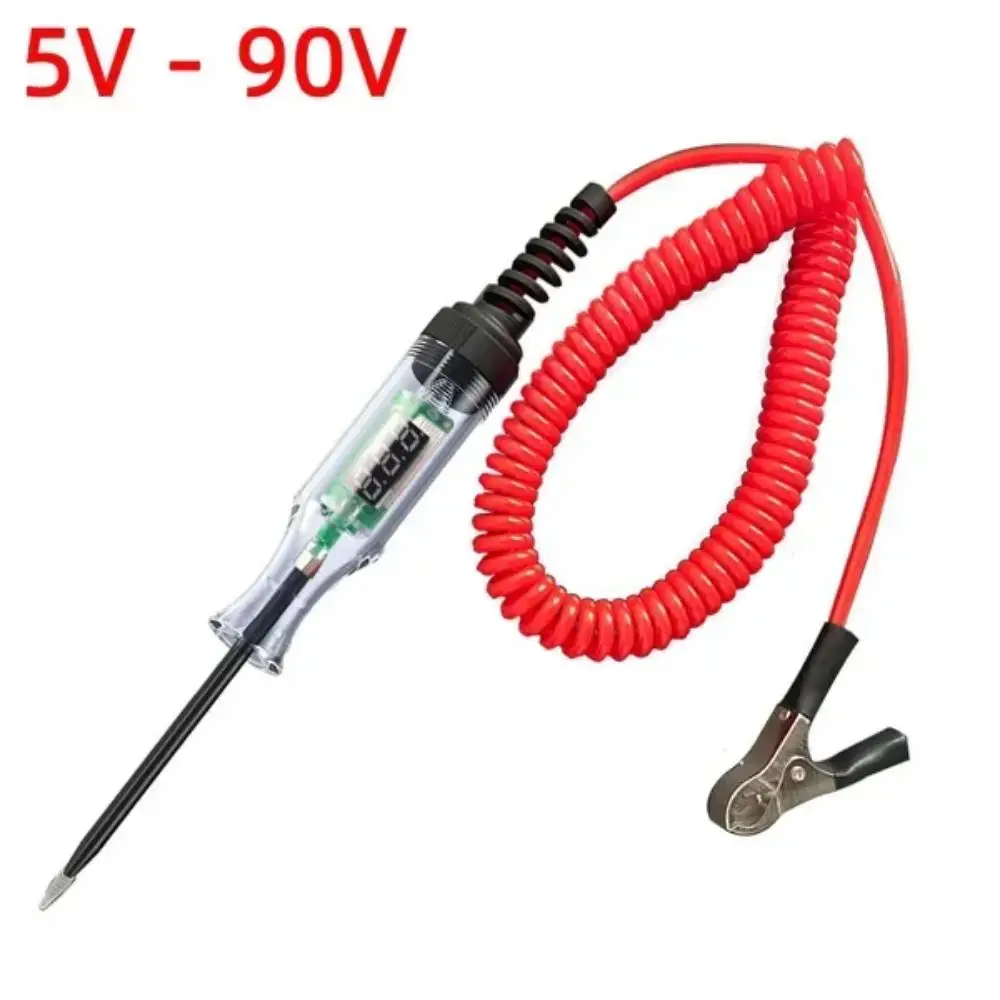 Voltage Circuit Tester for Car Truck Digital,Bulb Automobile Diagnostic Tools Led Long Probe Pen,maximum Voltage Measured 90V