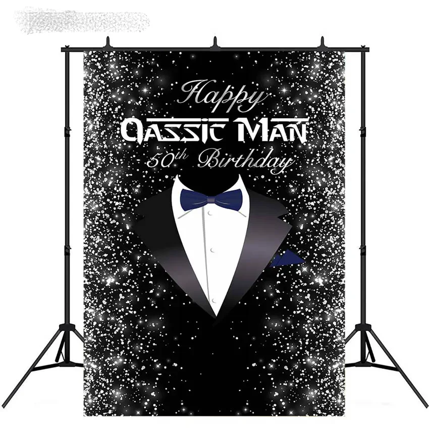 5x7FT Business Formal Suit Tailcoat Tuxedo Happy Birthday Bow Tie Custom Photo Studio Backdrop Background Vinyl 220cm X 150cm