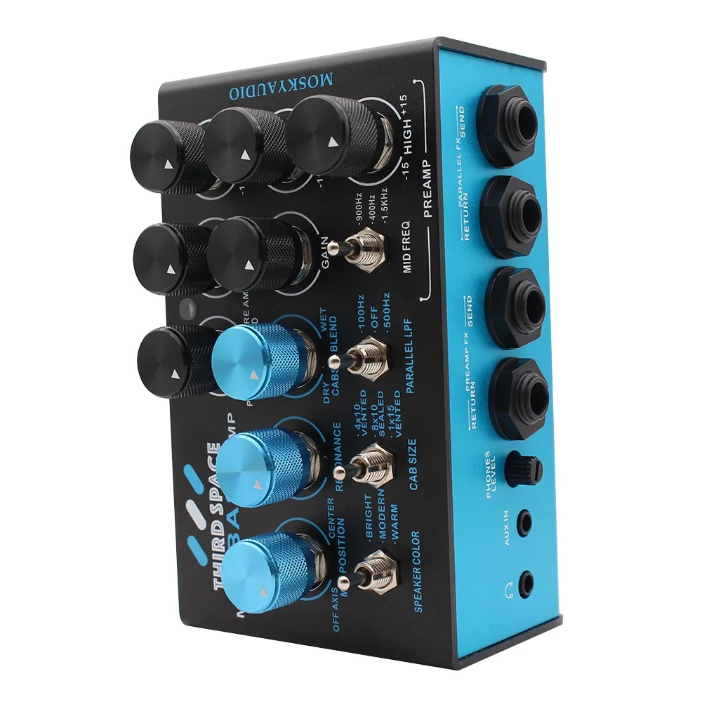 MOSKY THIRD SPACE Bass Preamp Guitar Effect Pedal - SVT Style Analog Tone, Parallel Blending, XLR Out for Direct Recording