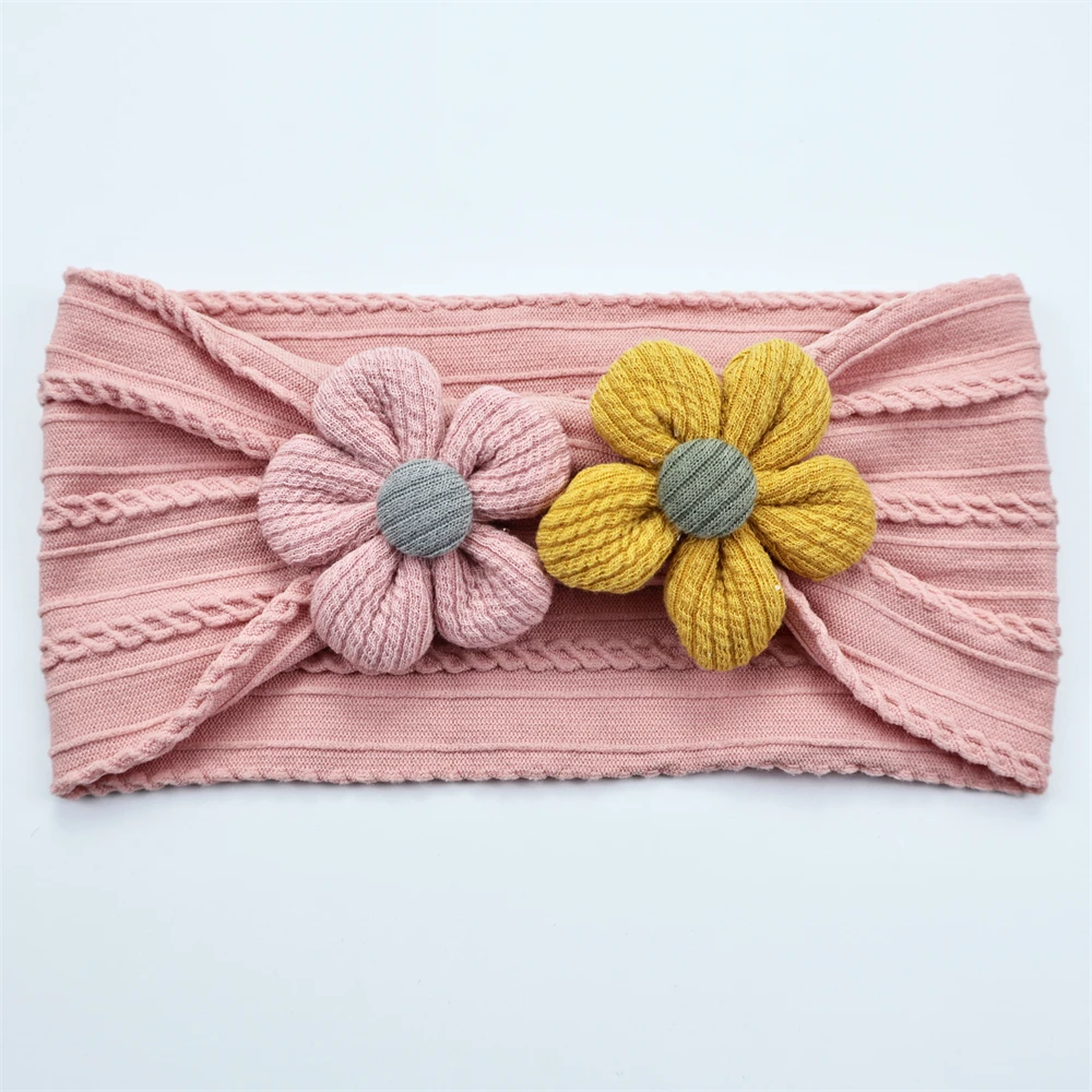 Cute Flowers Baby Headbands Soft Nylon Girl Hairband Elastic Hair Headband Newborn Turban Baby Hair Accessories for Children