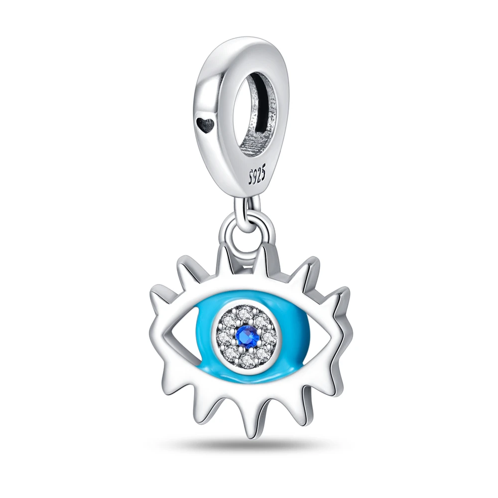 

Оригинальные подвески из стерлингового серебра 925, роскошные подвески с голубыми глазами, бусины, подходят для браслета, сделай сам, для женщин, нежный подарок, ювелирные изделия