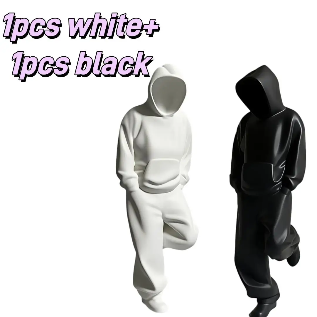 Faceless Thinker Model Set, Black & White Decor