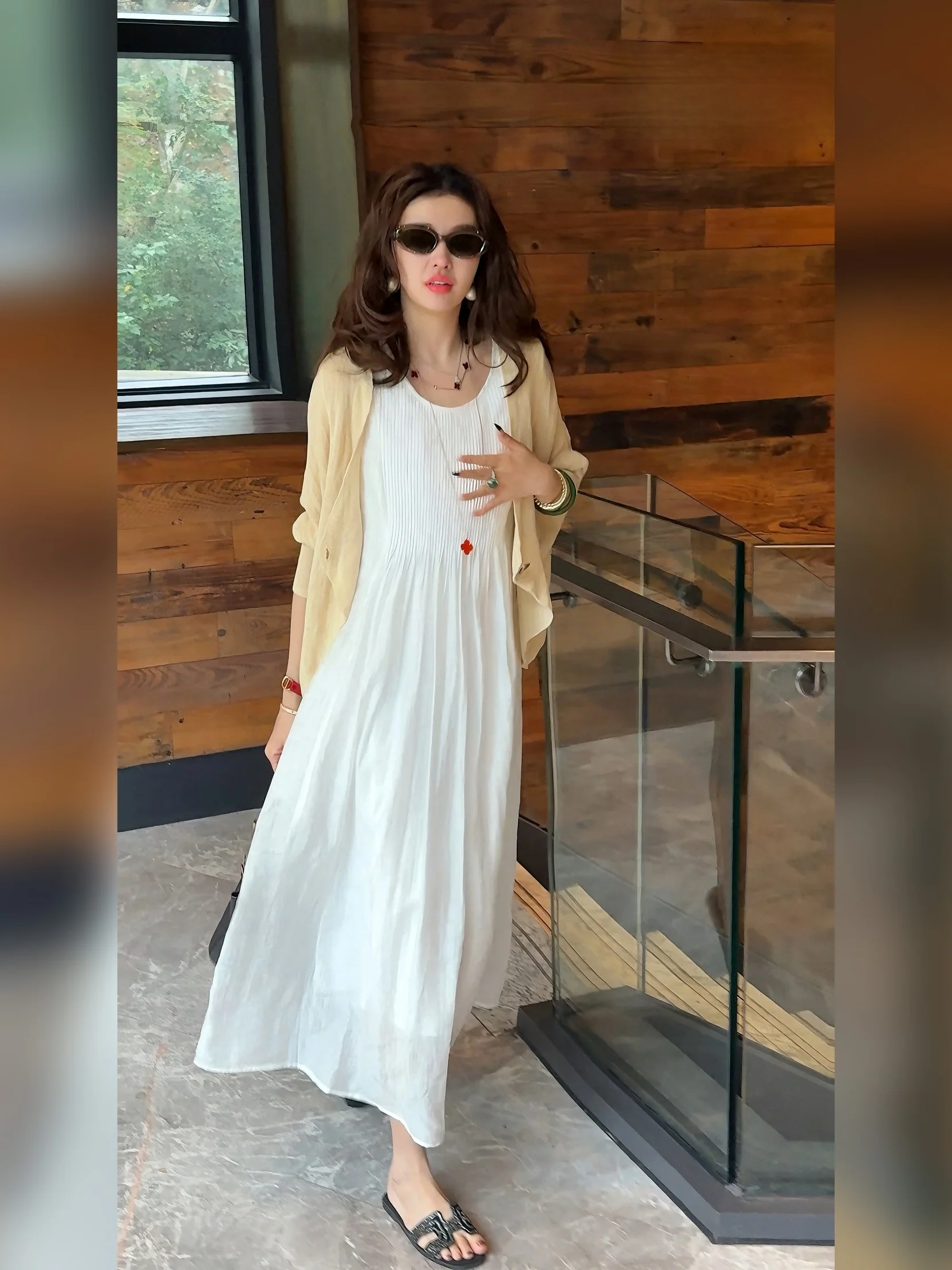 

Новая летняя модная юбка А-силуэта Linda Sister High-End с высокой талией, свободного кроя, модель AA6LJS025