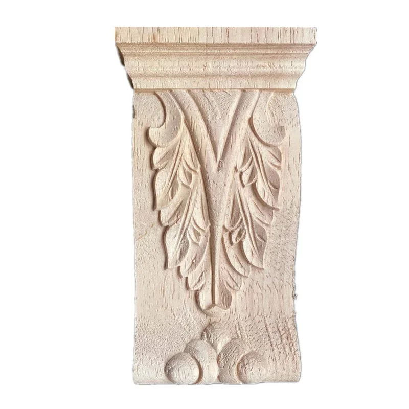 Wood Appliques Flower Carving Decals Decorative Wooden Mouldings Cabinet Door Furniture Architecture Decoration Wood Veneer
