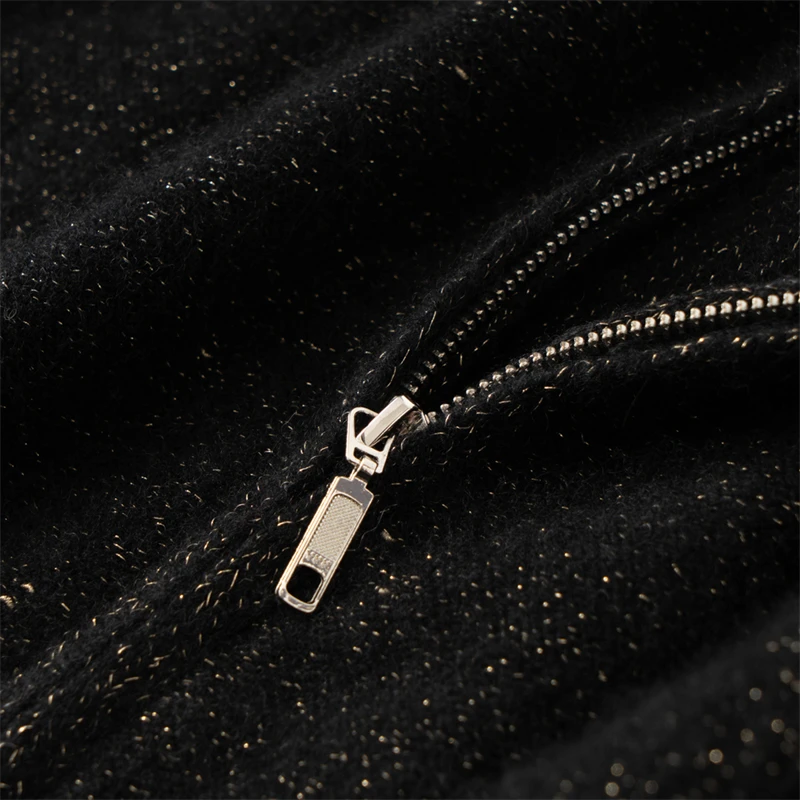 550g 100% Pure Cashmere Sweater Men's Double-Ply Thickened Golden Bean Yarn Cardigan Loose Knitted Base Shirt Sweater