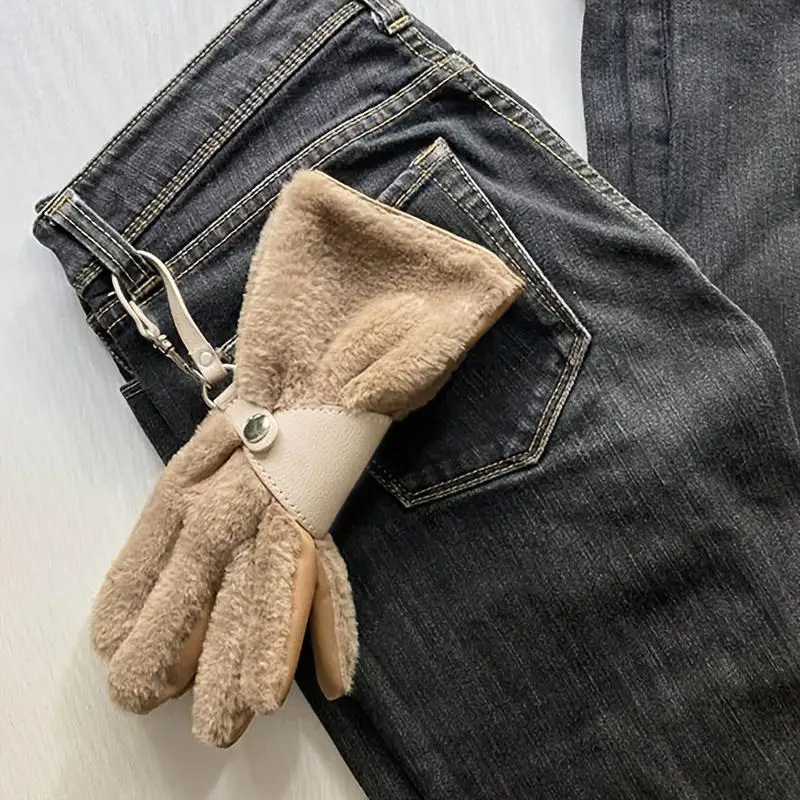 Multi-purpose PU Leather Gloves Hook Outdoor Camping Tactical Climbing Rope Holder Anti-lost Hanging Buck Strap Safety Clip Belt
