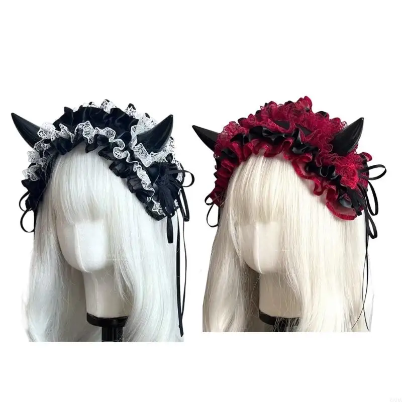 

Halloween Devil Horn Headpiece Dynamic Dyes Comfortable Suitable Costume Parties 6XDA