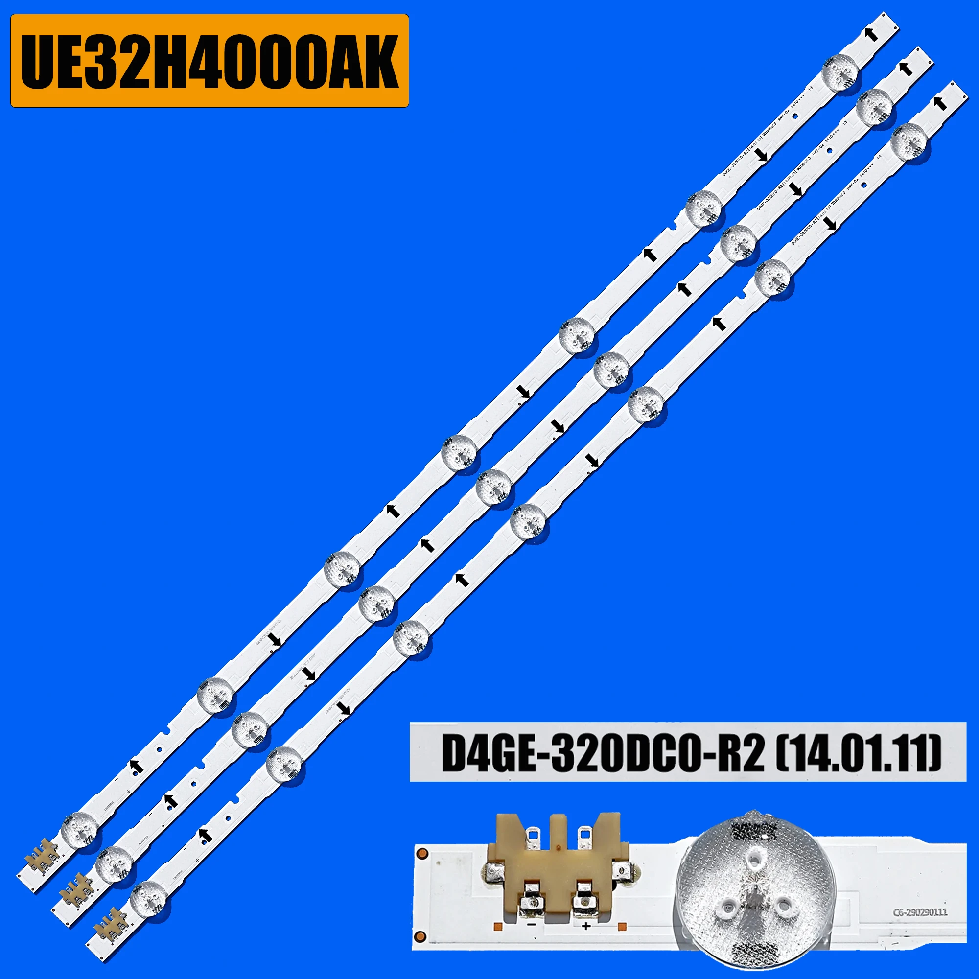 Kit de 10 tiras de LED para iluminación trasera para UE32H4500 UE32H4510 UE32H4290 UE32H4000 UE32J4100 D4GE-320DC0-R3 D4GE-320DC0- R2 BN96-35208A