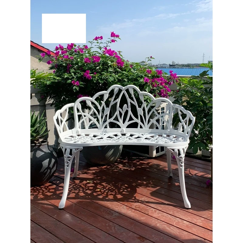 

West window cast aluminum double chair courtyard balcony park chair garden leisure chair wrought iron outdoor