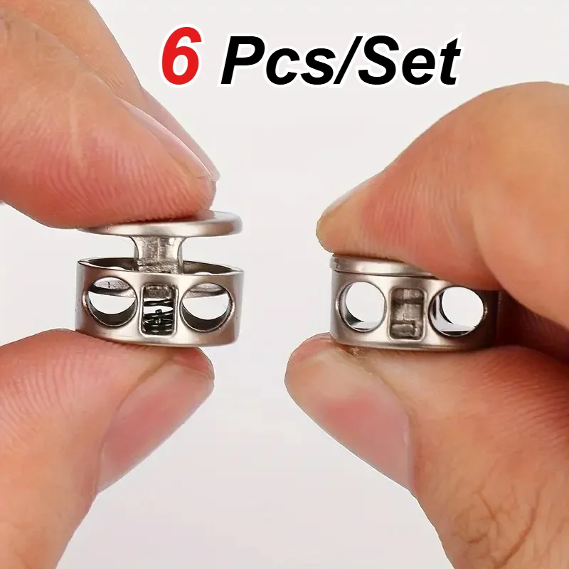 6 PCS Tie Free Shoelace Lock: Spring-Loaded, Easy to Install, Suitable for Multifunctional Locking of Sports Shoes Casual Shoes