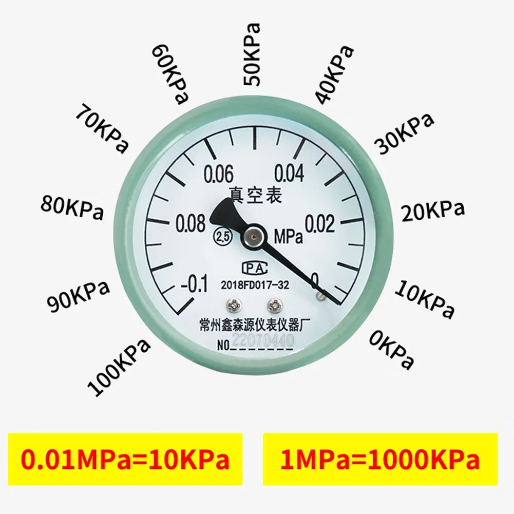 Exhaust Blockage Detection Vacuum Pressure Gauge High Precision -0.1-0MPa Dial 60mm Dia Universal Catalytic Plugging Meter