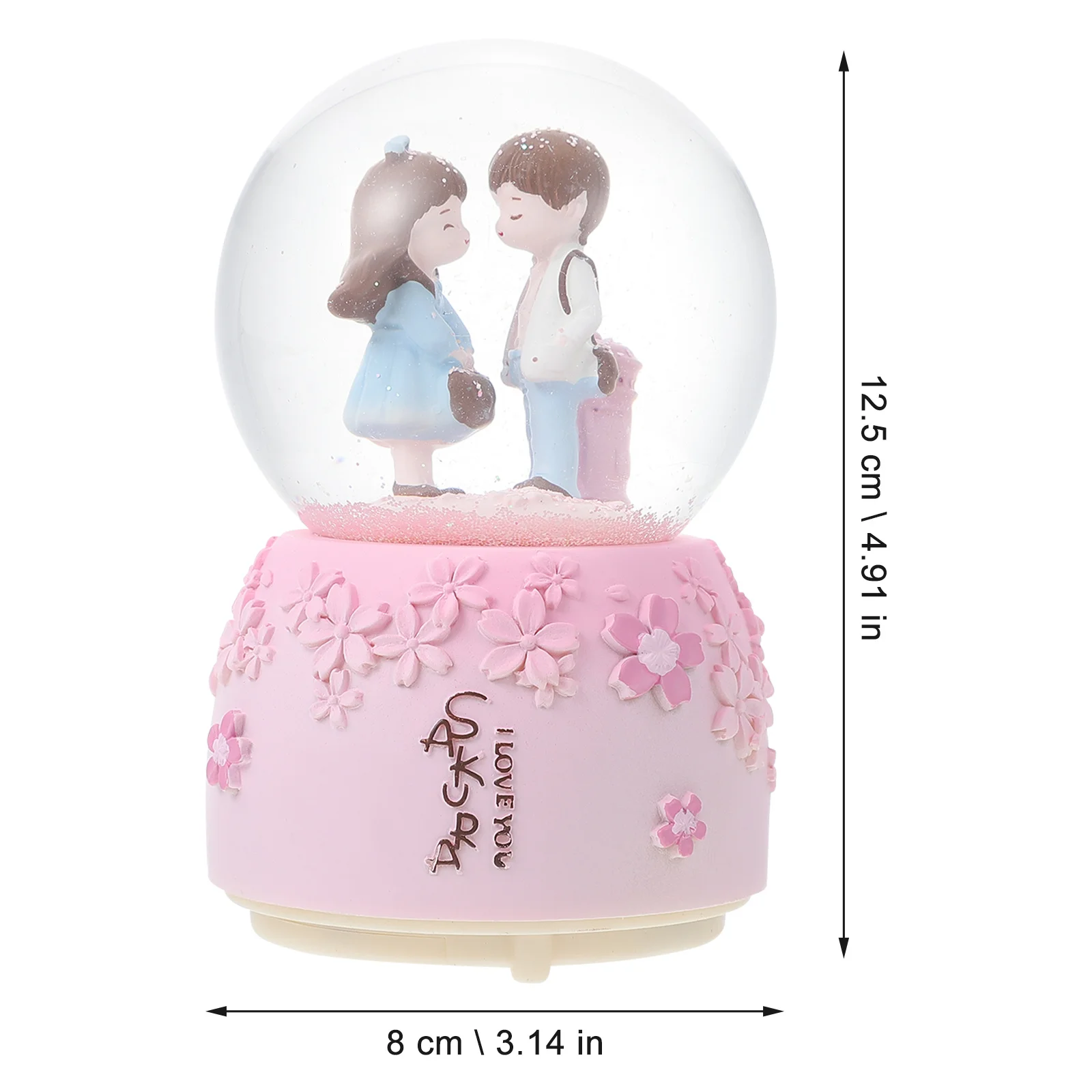 

1pc Musical Crystal Ball Premium Desktop Decor Lovely Figurines Romantic Valentine'S Day Gift Wedding Anniversary Xmas Present