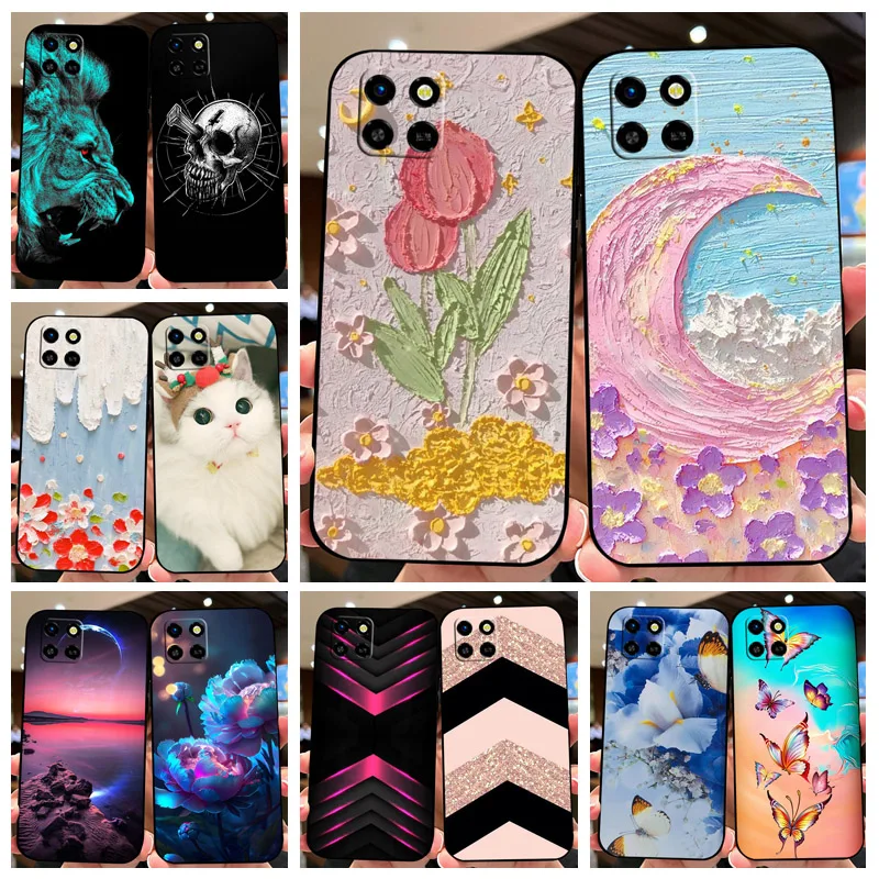

For Infinix Smart 6 HD Soft Case Black TPU Silicone Fashion Printed Back Cover For Infinix Smart 6 HD Shockproof Bumper Case