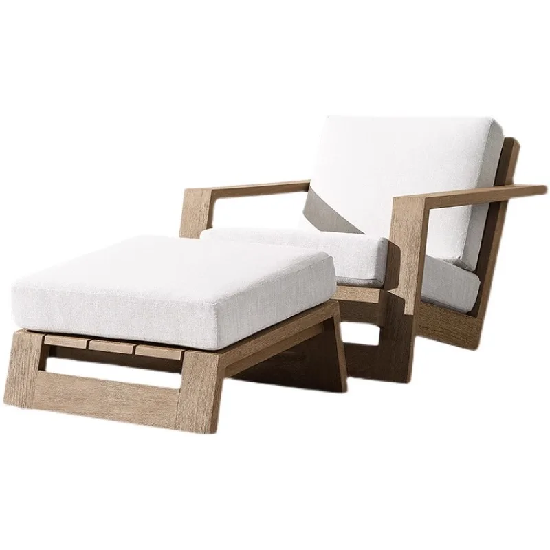 High-end outdoor sofa courtyard designer garden outdoor furniture balcony antiseptic teak sofa