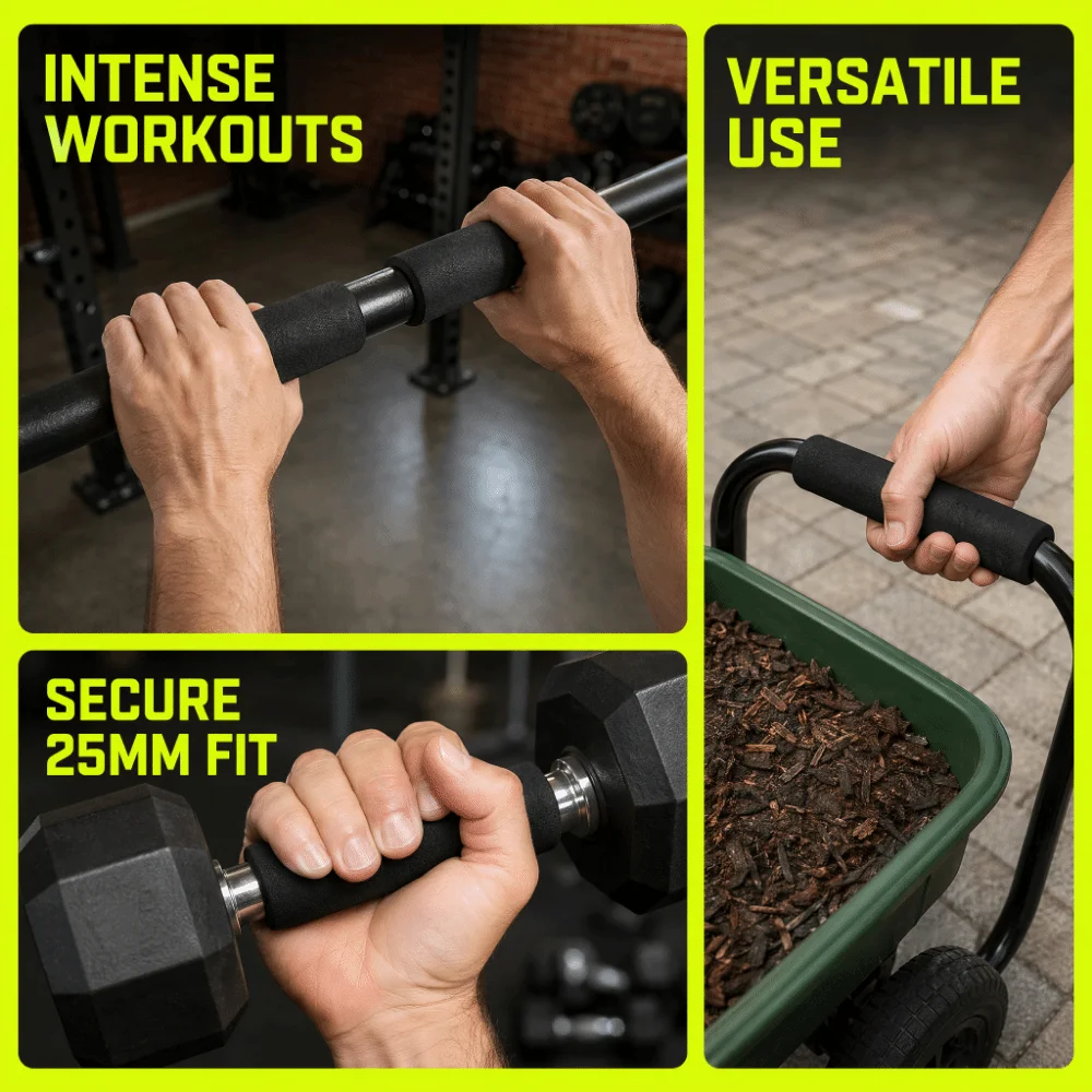 10pcs Rubber Handle Grip Covers Anti Slip Comfortable Handle Sleeves Textured Seamless Protective Cover Fitness Equipment