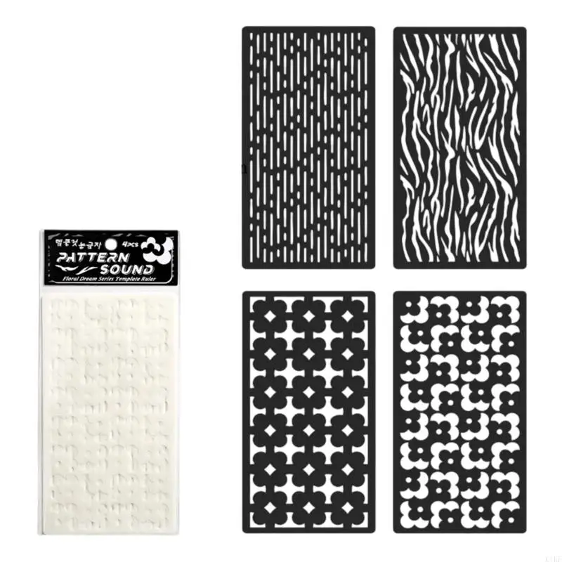 4 шт. Цветы трафареты Попадные покраски трафареты трафареты.